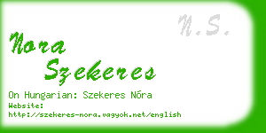 nora szekeres business card