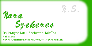 nora szekeres business card